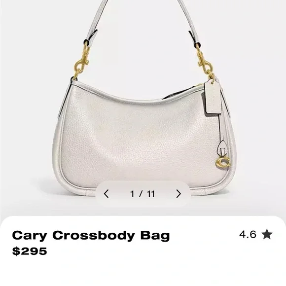 COACH Cary Crossbody Bag, Camel Brown Leather SOLD OUT ONLINE - Picture 6 of 6